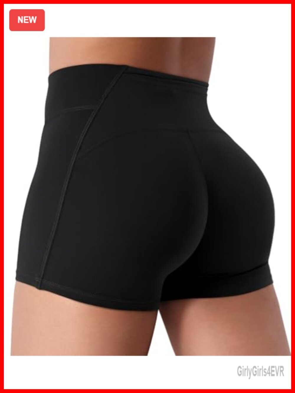 Low Rise Biker Shorts 3.6" No Front Seam Back Zipper Pocket
